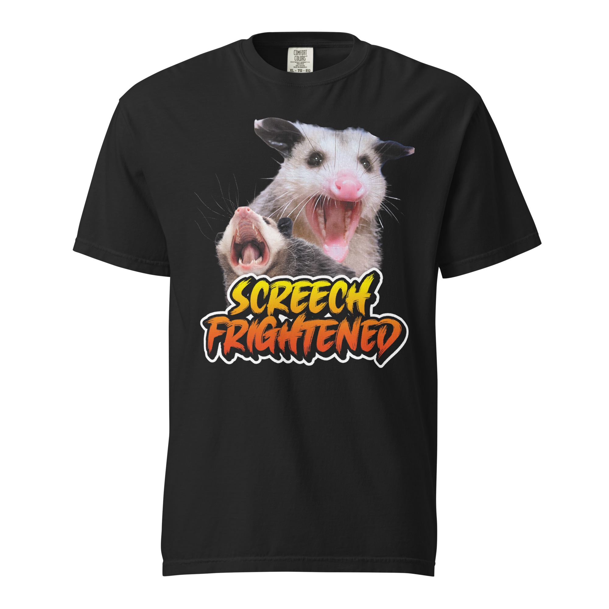 Screech Frightened Funny Possum T-Shirt Funny Opossum T-Shirt